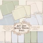 Soft Linen Blooms Pages: Writing Pages (Lined and Unlined) | Shabby Chic Printable Journal Pages | Junk Journal Inserts