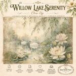 Willow Lake Serenity Junk Journal Kit, Vintage Botanical Ephemera (Digital Download) - Image 8
