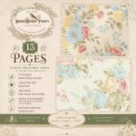13 Printable Junk Journal Pages | Shabby Chic Digital Papers | Cottagecore Ephemera | JPG & PDF Download - Image 2