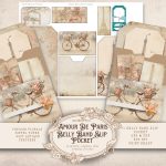 Amour de Paris Belly Band Slip Pocket: Junk Journal Pocket,Printable Ephemera