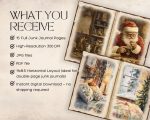 Vintage Christmas Junk Journal:  Cozy Winter Printable Pages, Scrapbook Paper, Vintage Ephemera - Image 2