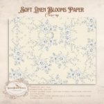 Linen Floral Junk Journal Papers: Shabby Chic Blue Blooms (Digital Download) - Image 5