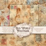 Old World Postmark: Coffee-Stained Background Papers