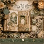 Willow Lake Serenity Ephemera Pack: Vintage Swan Journaling, Scrapbook Paper Craft Supplies (Digital Download)