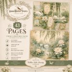 Willow Lake Serenity Junk Journal Kit, Vintage Botanical Ephemera (Digital Download) - Image 2