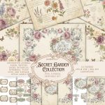 Secret Garden Junk Journal Kit: Vintage Floral Pages, Botanical Ephemera, Garden Fussy Cuts