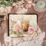 Vintage Coffee House Collection: Rose Garden Iced Coffee Junk Journal Papers | Floral Café Backgrounds - Image 4