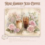 Vintage Coffee House Collection: Rose Garden Iced Coffee Junk Journal Papers | Floral Café Backgrounds - Image 7