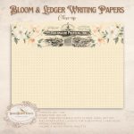 Bloom & Ledger Writing Papers: Antique Journal Ledger, Botanical Ephemera - Image 3