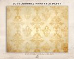 Seasonal Damask Vintage Papers: Horizontal Filler Pages, Junk Journal Supplies, Background Papers - Image 7