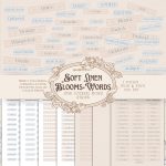 Soft Linen Blooms Collection: Words Strip | Junk Journal Text Labels | Vintage Shabby Word Ephemera