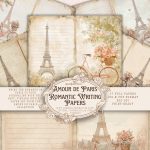 Paris Writing Paper: Vintage Love Letter Backgrounds (Digital Download)