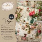 Heirloom Florals Junk Journal Papers: Faded Love Letters, Shabby Chic Botanical Ephemera (Digital Download) - Image 2