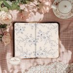 Linen Floral Junk Journal Papers: Shabby Chic Blue Blooms (Digital Download) - Image 4