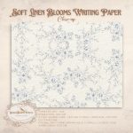 Linen Floral Junk Journal Papers: Shabby Chic Blue Blooms (Digital Download) - Image 9