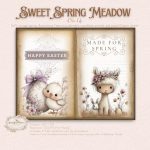 Sweet Spring Meadow Junk Journal Pages | Vintage Easter Animals (Digital Download) - Image 3