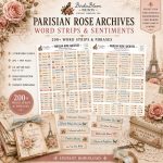 Parisian Rose Archives Word Strips & Sentiments:  200+ Vintage French Printable Labels, Junk Journal Ephemera - Image 3
