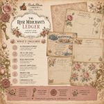 Rose Merchant Ledger Junk Journal Pages | Vintage French Ephemera Kit (Digital Download) - Image 2