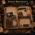 Vintage Autumn Junk Journal Pages: 30 Harvest Moon Society Spreads (PDF Download) - Image 4