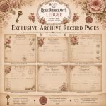 Rose Merchant Ledger Junk Journal Pages | Vintage French Ephemera Kit (Digital Download) - Image 3