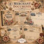 Rose Merchant Ledger Junk Journal Pages | Vintage French Ephemera Kit (Digital Download) - Image 5