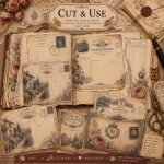 Rose Merchant Ledger Junk Journal Pages | Vintage French Ephemera Kit (Digital Download) - Image 8