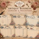 Rose Merchant Ledger Junk Journal Pages | Vintage French Ephemera Kit (Digital Download) - Image 9